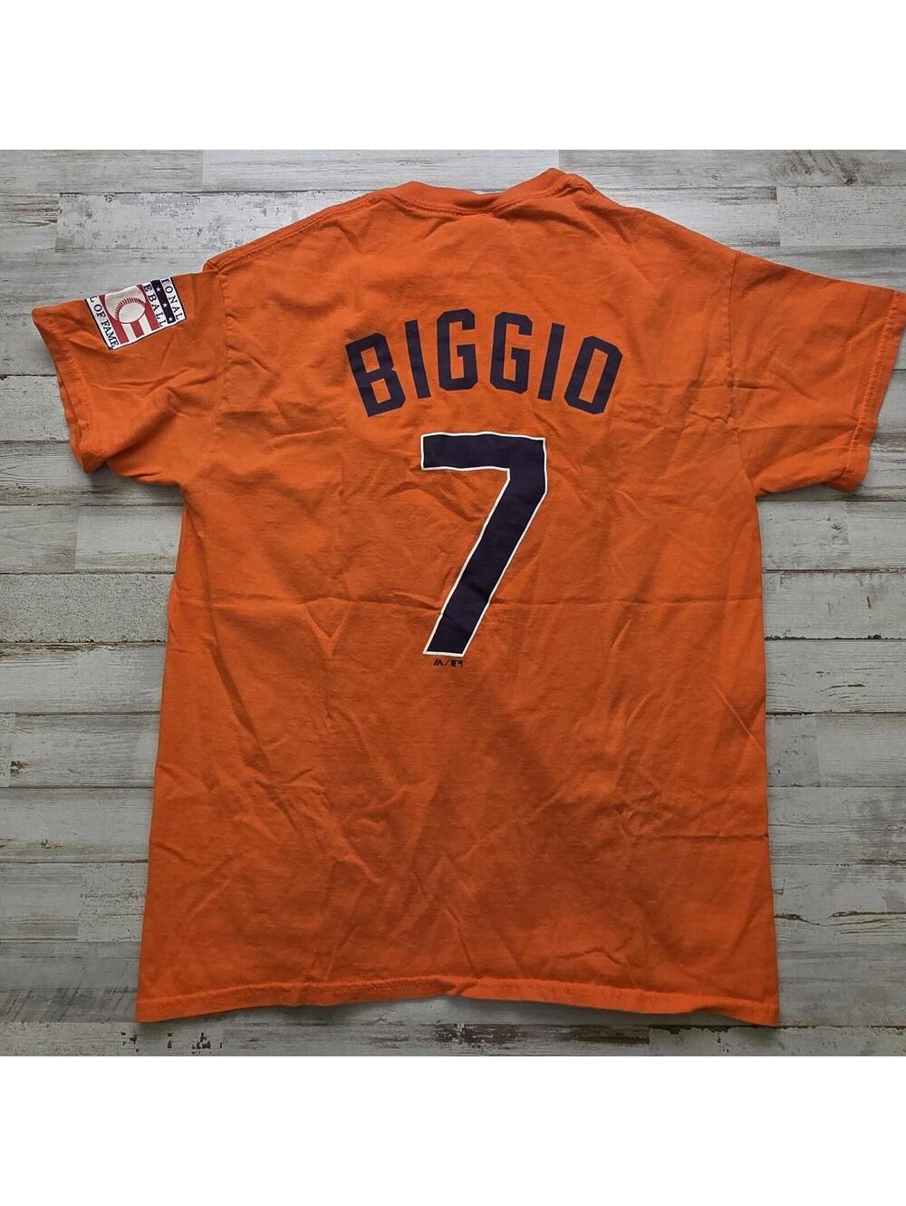 Majestic Houston Astros Craig Biggio Orange Jersey T-Shirt Men’s MED